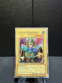 Celtic Guardian LOB-007 YuGiOh Card Miss Error Printed drip holo - Image 1
