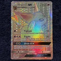 Espeon GX Rainbow Secret Rare Pokemon TCG Card 152/149 Sun & Moon NM - Image 1
