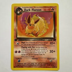 Dark Flareon 35/82 1st Edition Pokemon Card TCG Team Rocket NM Non holo - Image 1