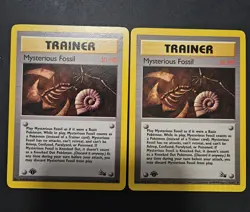 Mysterious Fossil 62/62 1st Edition Fossil Trainer Pokemon Card NM + Extra - Image 1