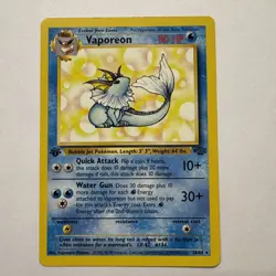 Vaporeon 28/64 1st Edition Jungle Rare Non Holo LP Pokemon Card TCG - Image 1