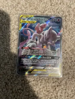 Mewtwo and Mew GX Tag Team Full Art Textured Promo Card SM191 Pokemon TCG - Image 1