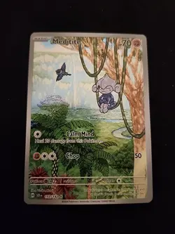 Meditite Illustration Rare Stellar Crown Pokemon Card 153/142 NM Copy 💥💢💥 - Image 1