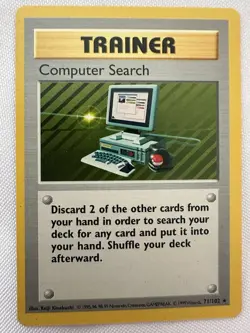 Pokemon TCG Trainer Card Computer Search 71/102 Vintage 1995 - Image 1