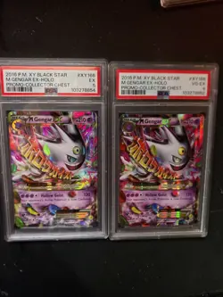 Pokemon M Gengar EX Promo Card XY166 English PSA 5 and PSA 4 - Image 1