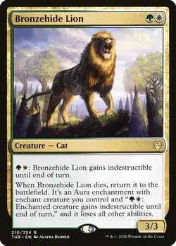 Bronzehide Lion 2x FOIL THB MTG Theros Beyond Death Rare MINT green white - Image 1