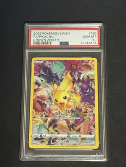 PSA 10 2023 Pokemon Crown Zenith Pikachu Full Art Secret Rare 160/159 - Image 1