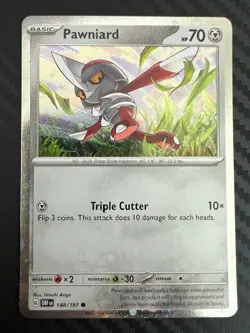 Pokemon TCG Obsidian Flames Pawniard 148/197 Cosmo Holo NM - Image 1