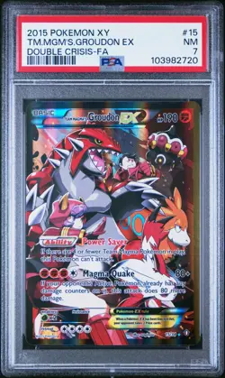 PSA 7 Team Magma's Groudon EX 15/34 Double Crisis 2015 Pokemon XY - Image 1