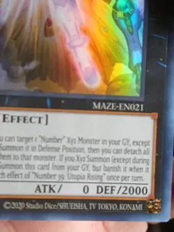 Yugioh Number 39: Utopia Rising Super Rare MAZE-EN021 1st Ed Near Mint - Image 4