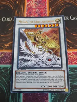 Yugioh Michael, the Arch-Lightsworn SDLI-EN036 Ultra Rare 1st Edition Near Mint - Image 1