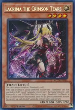 Yugioh! LP Lacrima the Crimson Tears - ROTA-EN014 - Secret Rare - 1st Edition Li - Image 1