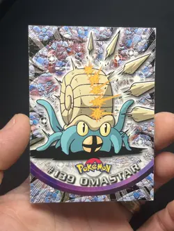 Omastar #139 Pokemon Topps Card TV Animation Series 3 Non Holo Blue Logo DMG - Image 1