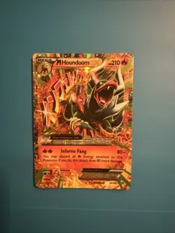 Pokemon TCG Mega M Houndoom EX 22/162 Full Art XY Breakthrough Card - Image 1