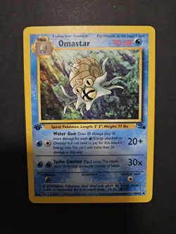 1st Edition Omastar 40/62 Fossil Pokemon Card LP - Image 1
