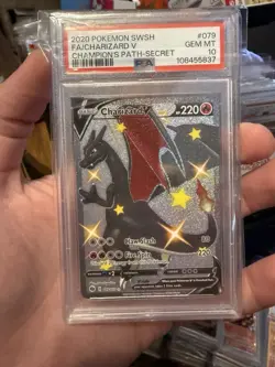 Charizard V PSA 10 Champion's Path Secret Rare Full Art 079/073 Pokemon Card - Image 1