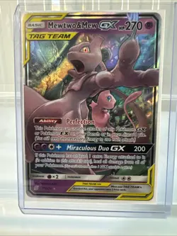Mewtwo & Mew GX 71/236 Tag Team Ultra Rare Unified Minds Pokemon Card NM - Image 2