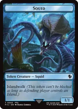 Spirit/Squid 2-Sided 3&5 MTG FIC Token NP - Image 2