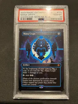 Magic The Gathering - MANA CRYPT NEON INK BLUE #17C 0017c BORDERLESS PSA 10 MTG - Image 1