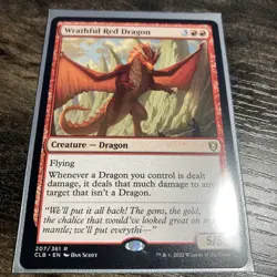 MTG - Wrathful Red Dragon - CLB 207/361 - Battle for Baldur's Gate - Rare Magic - Image 1