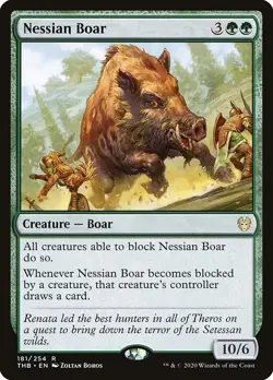 Nessian Boar 2x FOIL THB MTG Theros Beyond Death Rare MINT green - Image 1