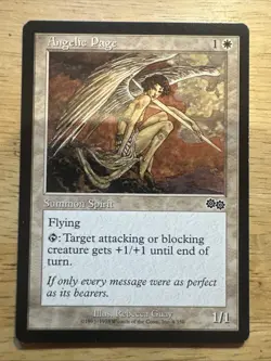 MTG Magic The Gathering Card Angelic Page Summon Spirit White Urza's Saga - Image 1