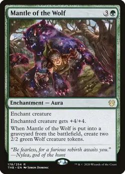 Mantle of the Wolf 2x FOIL THB MTG Theros Beyond Death Rare MINT green - Image 1