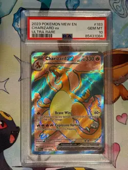 PSA 10 GEM MINT Charizard EX #183 Ultra Rare Full Art 2023 Pokemon Mew En-151 - Image 1