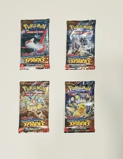 Pokemon Surging Sparks Sleeved Booster Packs. Full Art Set (4 packs) - Image 1