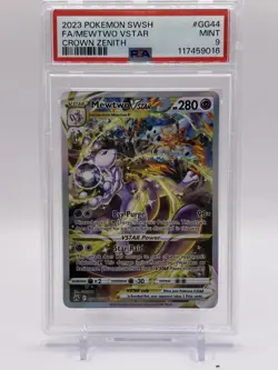 2023 Pokemon SWSH FA/Mewtwo VSTAR Crown Zenith #GG44 PSA Mint 9 - Image 1