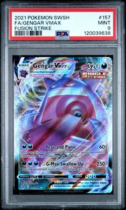 2021 POKEMON SWORD & SHIELD FUSION STRIKE #157 FULL ART/GENGAR VMAX PSA 9 - Image 1