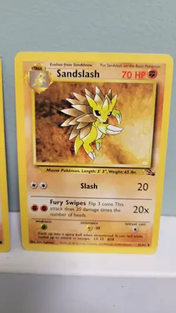 Pokemon TCG Sandshrew & Sandslash Base Set Fossil Edition Unilimited Regular LP - Image 3