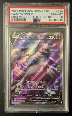 (PSA 8) Mewtwo V #SWSH229 - Pokemon Go Elite Trainer Box - Promo - Pokemon TCG - Image 1