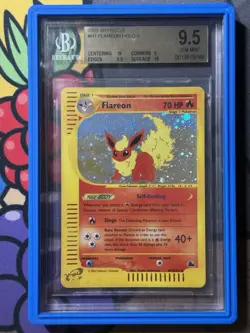 Pokemon 2003 Skyridge Flareon H7 Holo Bgs 9.5 *SWIRL* - Image 1