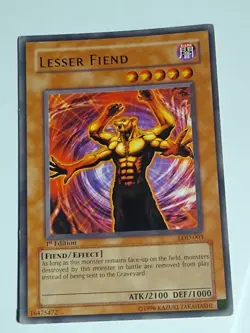 YUGIOH | LESSER FIEND | LOD-003 | 1ST Ed | RARE | VERY GOOD - Image 1