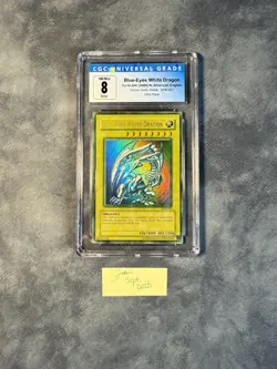 Yugioh! Faded Blue Eyes White Dragon SDK-001 CGC Graded Slab - Image 1