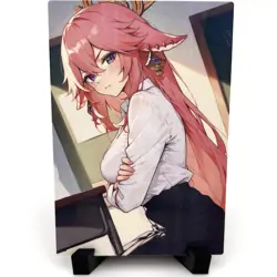 Genshin Impact Yae Miko Sexy Anime Waifu Girl Doujin Lewd Goddess Story Art Card - Image 1
