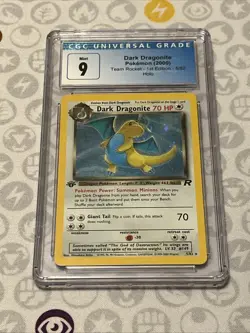 Dark Dragonite Team Rocket 1st Edition 5/82 Holo Pokemon Card CGC 9 MINT. Nice! - Image 1