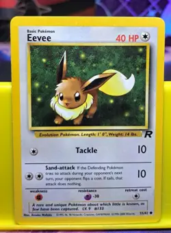Eevee Team Rocket Unlimited 55/82 Wizards Pokemon TCG Common WOTC Card Vtg - Image 1