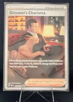 Pokemon Giovanni's Charisma Holo Card 204/165 Scarlet & Violet 151 Series SIR - Image 1