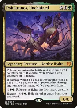 Polukranos, Unchained 1x FOIL THB MTG Theros Beyond Death Mythic MINT black grn - Image 1
