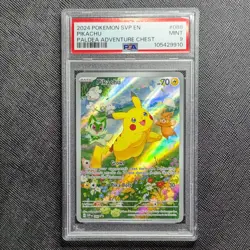 2024 Pokemon Paldea Adventure Chest Black Star Promo #088 Pikachu PSA 9 NM - Image 1