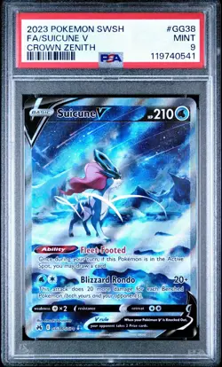 2023 Pokemon Sword and Shield Crown Zenith Suicune V #GG38 PSA 9 - Image 1