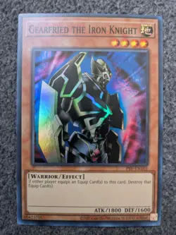 YUGIOH GEARFRIED THE IRON KNIGHT UNLIMITED SUPER RARE#PSV-EN101 25TH ANNIVERSARY - Image 1