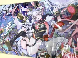 YuGiOh M∀LICE Playmat Rubber Mat Maris White Rabbit Used - Image 2