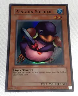 Yugioh! Starter Deck: Joey Penguin Soldier SDJ-022 Unlimited SUPER RARE LP - Image 1