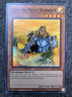 YUGIOH FREED THE BRAVE WANDERER UNLIMITED SUPER RARE#IOC-EN014 25TH ANNIVERSARY - Image 1