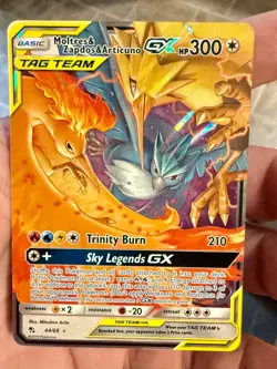 Moltres & Zapdos & Articuno GX 44/68 Tag Team Hidden Fates Holo Pokemon Card - Image 1