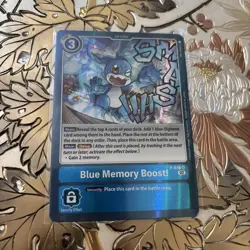 Digimon Card Game Blue Memory Boost! Promo P-036 Foil Holo Card SR - Image 1