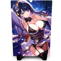 Genshin Impact Raiden Shogun Sexy Anime Waifu Girl Lewd Goddess Story Art Card - Image 1